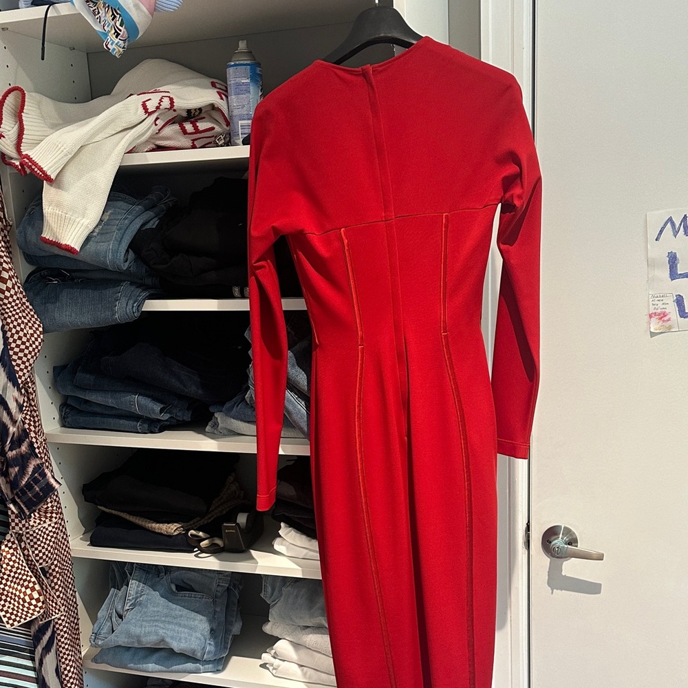 Dolce & Gabbana Vibrant Red Long Sleeve Dress - Picture 2 of 3